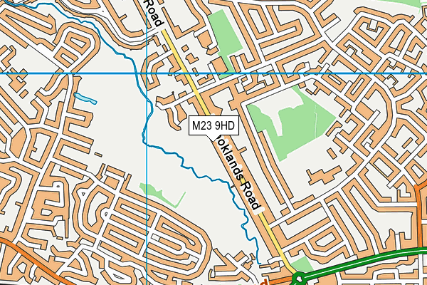 M23 9HD map - OS VectorMap District (Ordnance Survey)