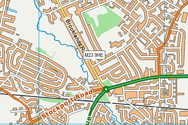 M23 9HE map - OS VectorMap District (Ordnance Survey)
