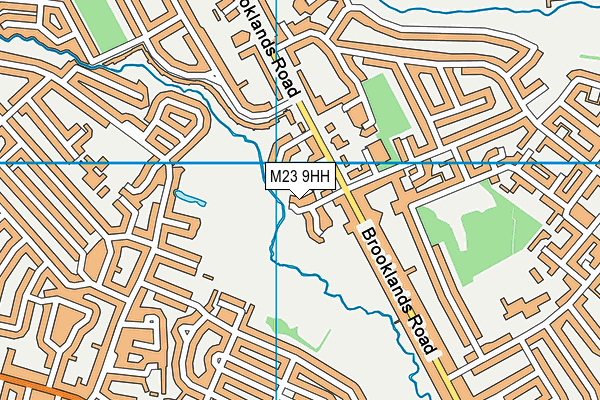 M23 9HH map - OS VectorMap District (Ordnance Survey)