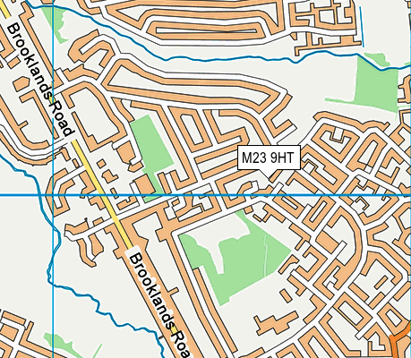 M23 9HT map - OS VectorMap District (Ordnance Survey)