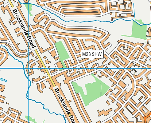 M23 9HW map - OS VectorMap District (Ordnance Survey)