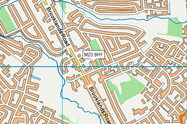 M23 9HY map - OS VectorMap District (Ordnance Survey)