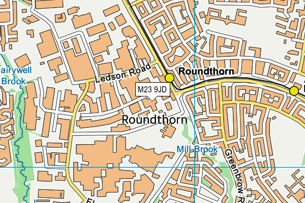 M23 9JD map - OS VectorMap District (Ordnance Survey)