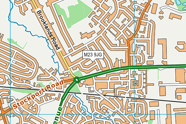 M23 9JG map - OS VectorMap District (Ordnance Survey)