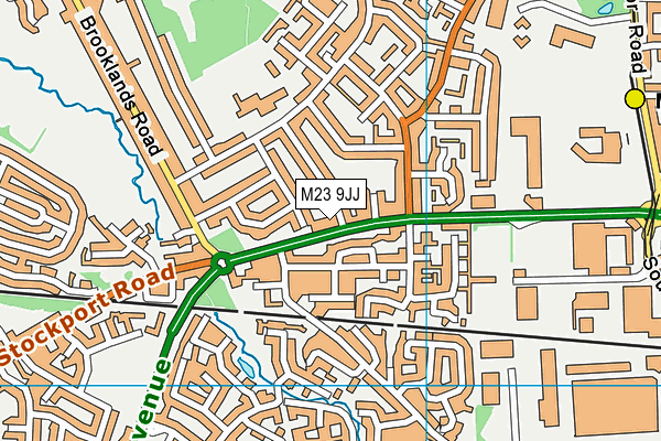 M23 9JJ map - OS VectorMap District (Ordnance Survey)
