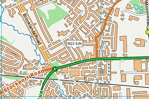 M23 9JN map - OS VectorMap District (Ordnance Survey)