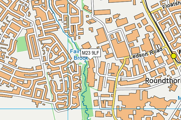 M23 9LF map - OS VectorMap District (Ordnance Survey)