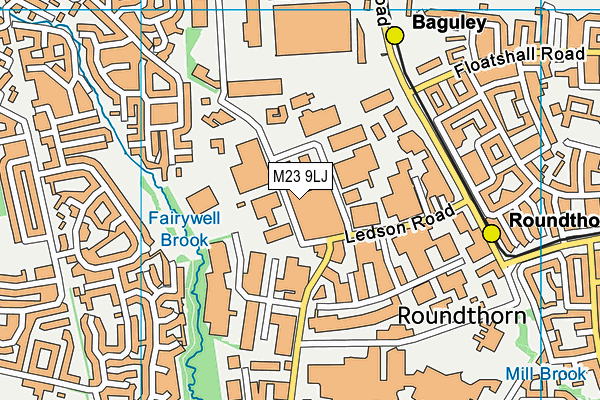 M23 9LJ map - OS VectorMap District (Ordnance Survey)