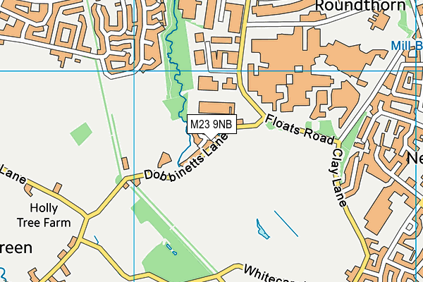 M23 9NB map - OS VectorMap District (Ordnance Survey)