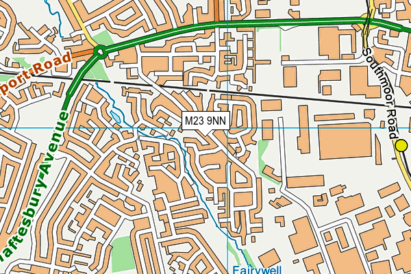 M23 9NN map - OS VectorMap District (Ordnance Survey)