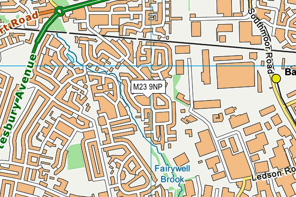 M23 9NP map - OS VectorMap District (Ordnance Survey)