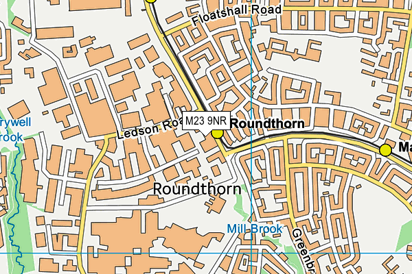 M23 9NR map - OS VectorMap District (Ordnance Survey)