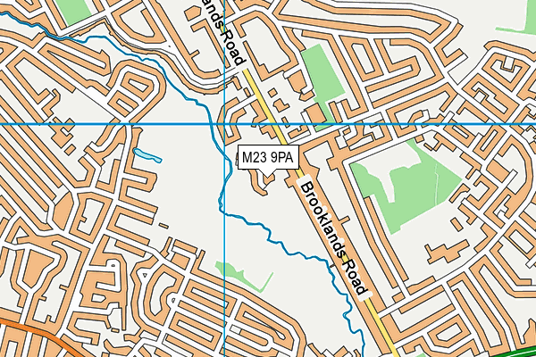 M23 9PA map - OS VectorMap District (Ordnance Survey)