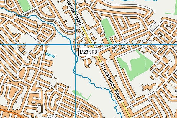 M23 9PB map - OS VectorMap District (Ordnance Survey)