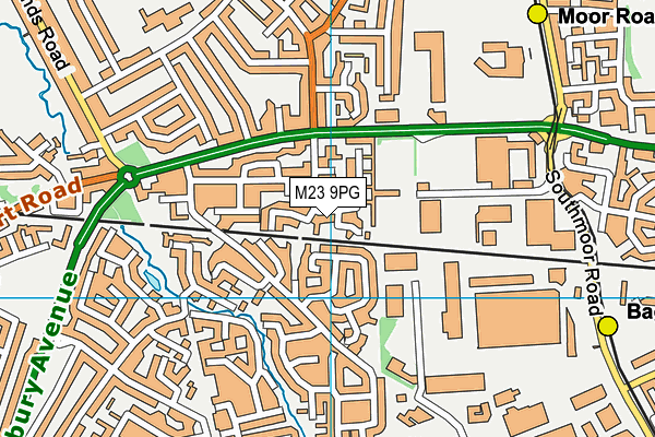M23 9PG map - OS VectorMap District (Ordnance Survey)