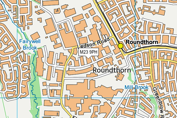 M23 9PH map - OS VectorMap District (Ordnance Survey)