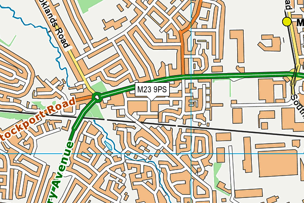M23 9PS map - OS VectorMap District (Ordnance Survey)