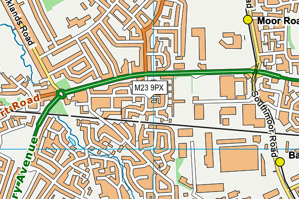 M23 9PX map - OS VectorMap District (Ordnance Survey)