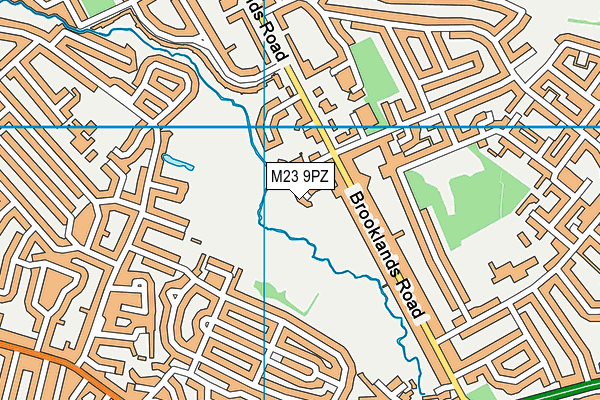 M23 9PZ map - OS VectorMap District (Ordnance Survey)