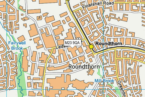 M23 9QA map - OS VectorMap District (Ordnance Survey)