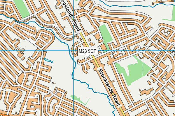M23 9QT map - OS VectorMap District (Ordnance Survey)