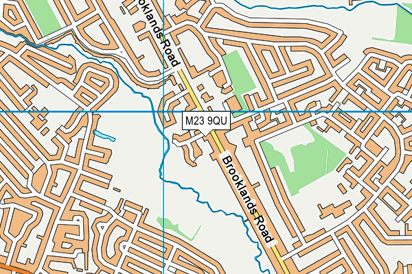 M23 9QU map - OS VectorMap District (Ordnance Survey)