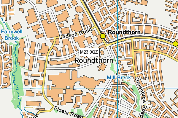 M23 9QZ map - OS VectorMap District (Ordnance Survey)