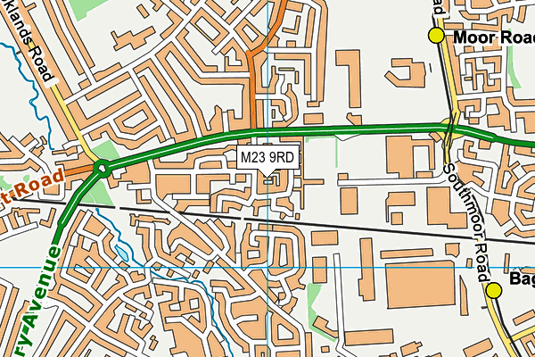 M23 9RD map - OS VectorMap District (Ordnance Survey)