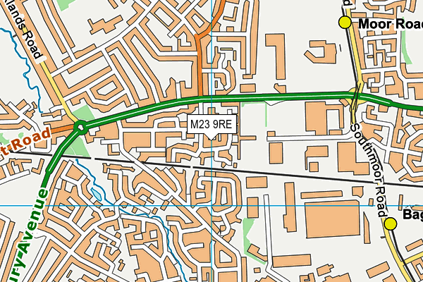 M23 9RE map - OS VectorMap District (Ordnance Survey)