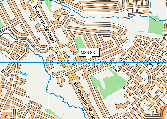 M23 9RL map - OS VectorMap District (Ordnance Survey)
