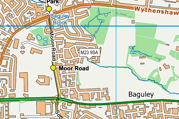 M23 9SA map - OS VectorMap District (Ordnance Survey)