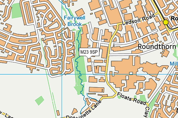 M23 9SP map - OS VectorMap District (Ordnance Survey)