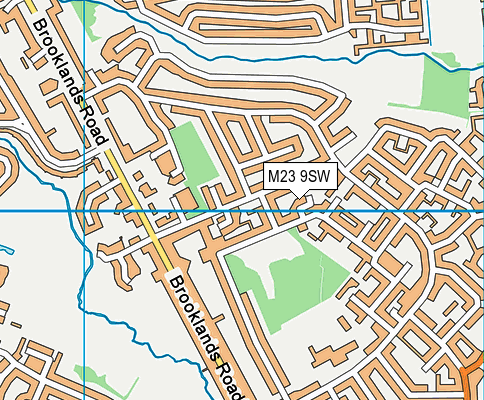 M23 9SW map - OS VectorMap District (Ordnance Survey)