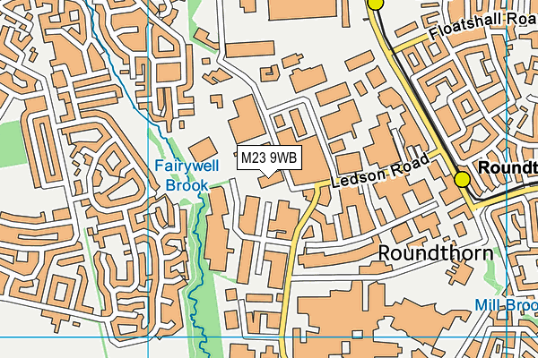 M23 9WB map - OS VectorMap District (Ordnance Survey)