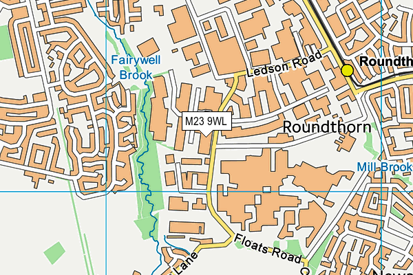 M23 9WL map - OS VectorMap District (Ordnance Survey)