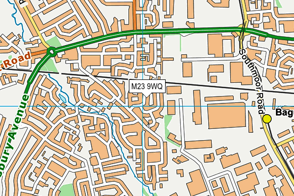 M23 9WQ map - OS VectorMap District (Ordnance Survey)