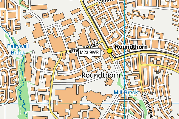 M23 9WR map - OS VectorMap District (Ordnance Survey)