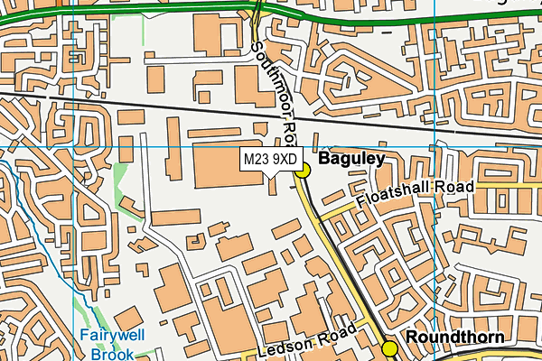 M23 9XD map - OS VectorMap District (Ordnance Survey)