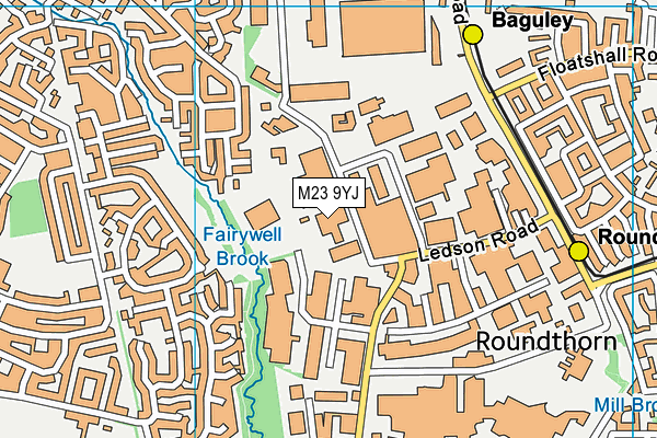 M23 9YJ map - OS VectorMap District (Ordnance Survey)