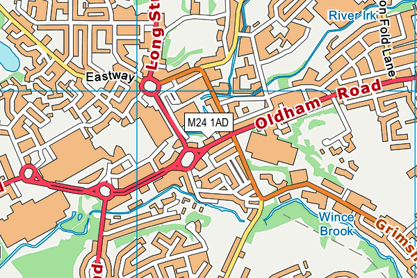 M24 1AD map - OS VectorMap District (Ordnance Survey)