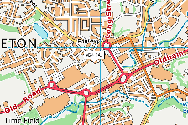 M24 1AJ map - OS VectorMap District (Ordnance Survey)