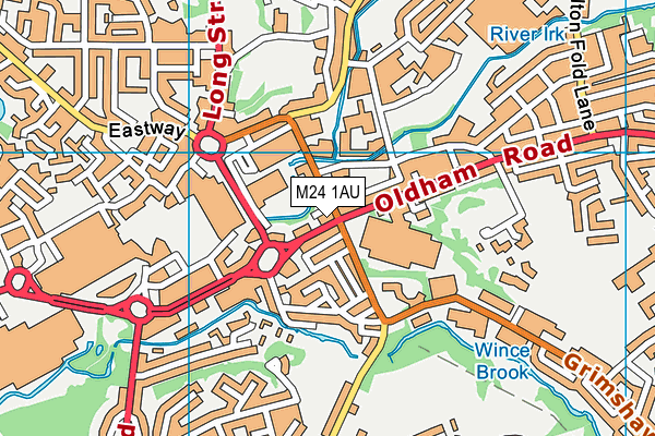 M24 1AU map - OS VectorMap District (Ordnance Survey)