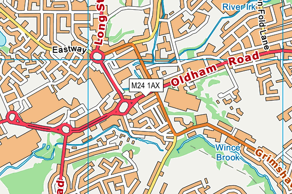 M24 1AX map - OS VectorMap District (Ordnance Survey)