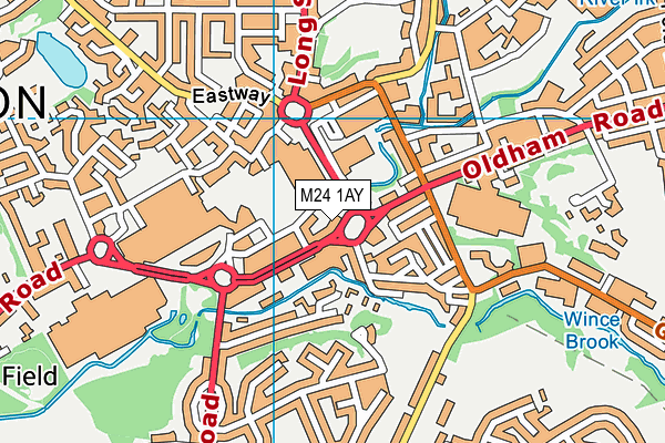 M24 1AY map - OS VectorMap District (Ordnance Survey)