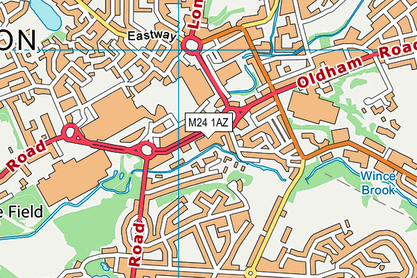 M24 1AZ map - OS VectorMap District (Ordnance Survey)