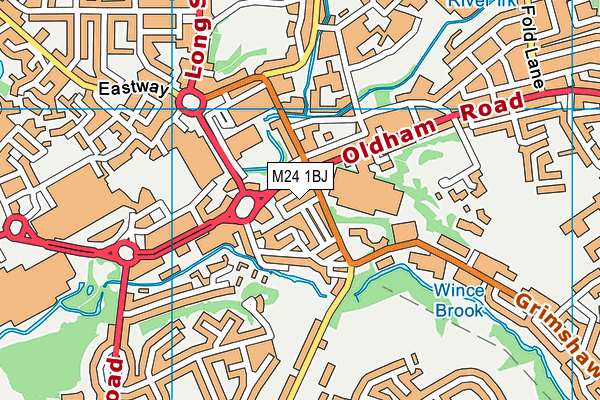 M24 1BJ map - OS VectorMap District (Ordnance Survey)