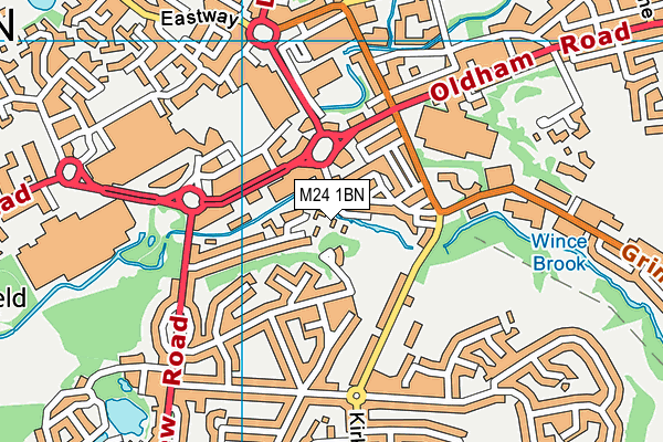 M24 1BN map - OS VectorMap District (Ordnance Survey)