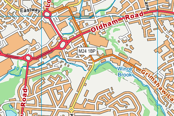 M24 1BP map - OS VectorMap District (Ordnance Survey)