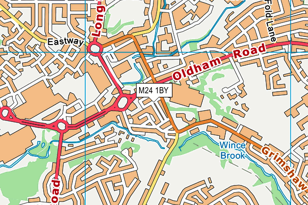 M24 1BY map - OS VectorMap District (Ordnance Survey)