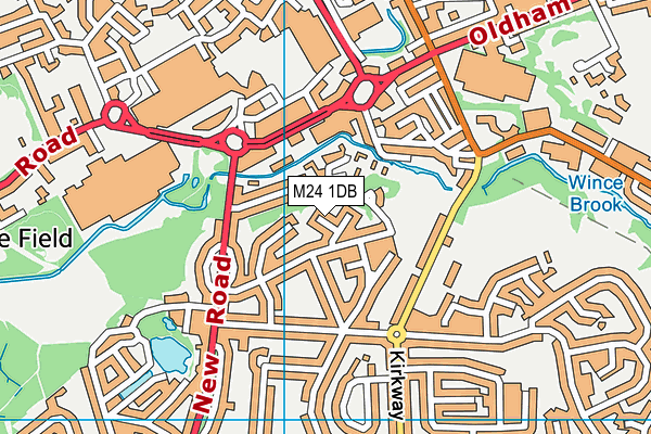 M24 1DB map - OS VectorMap District (Ordnance Survey)